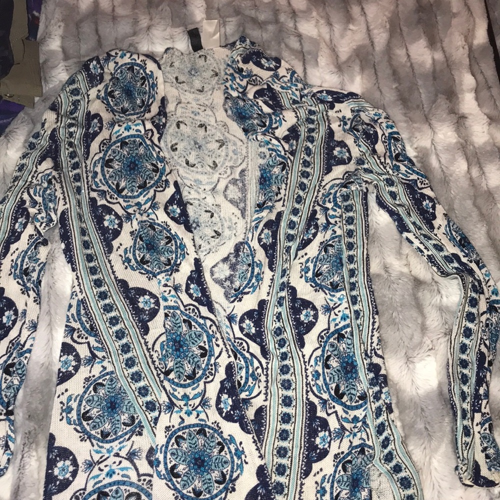 A colorful long cardigan